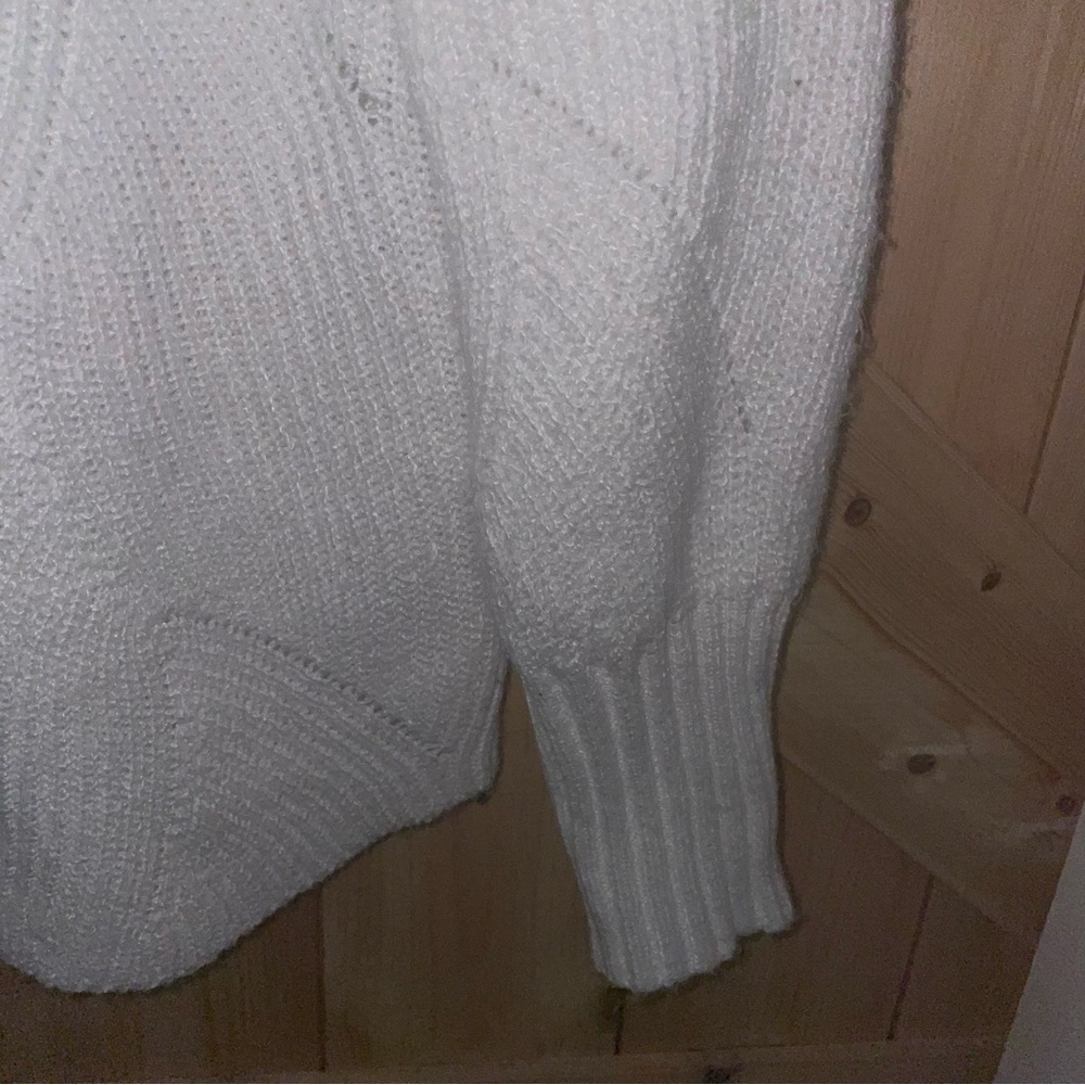 Boutique White knit zipper neck pull over sweater nwt - Picture 9 of 9
